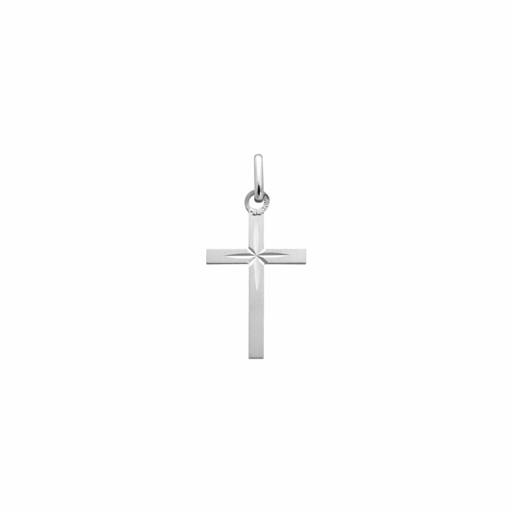 Médaille Augis Croix en or blanc, 20x13mm