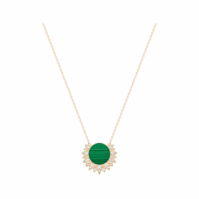 Pendentif Piaget Sunlight en or rose, malachite et diamants