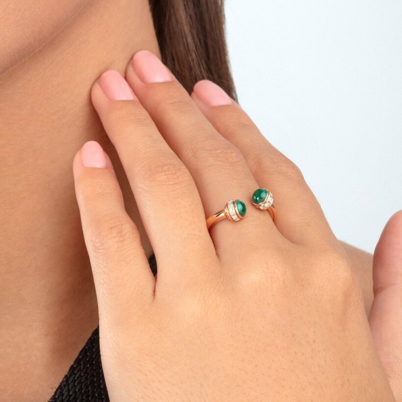 Piaget Possession ring, rose gold, malachite, diamonds