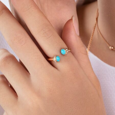 Bague Piaget Possession en or rose, turquoise et diamants