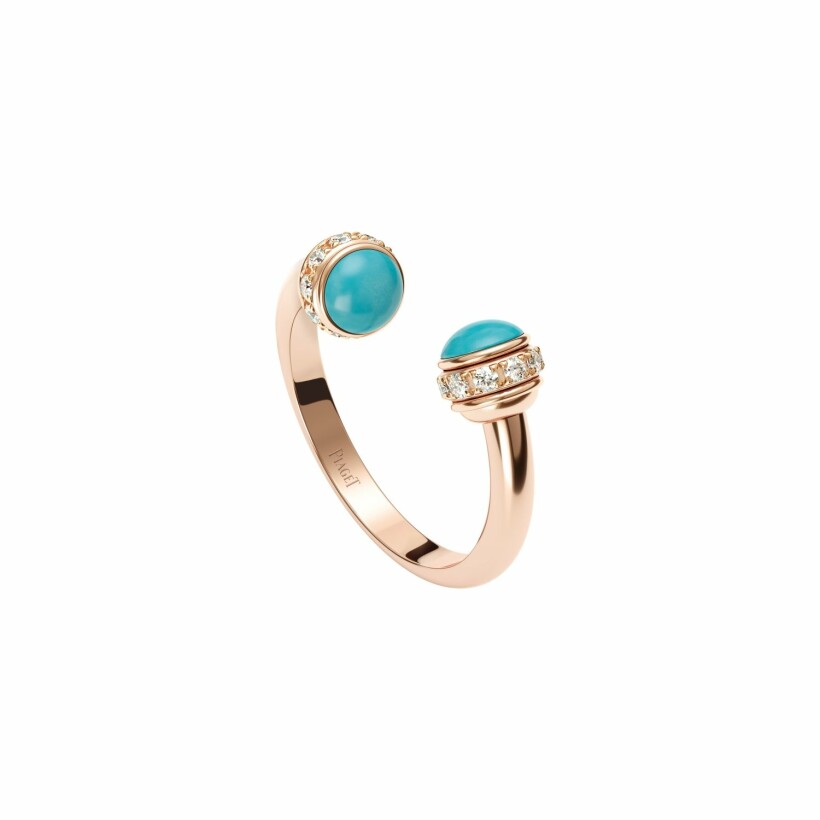 Piaget Possession ring, rose gold, turquoise, diamonds
