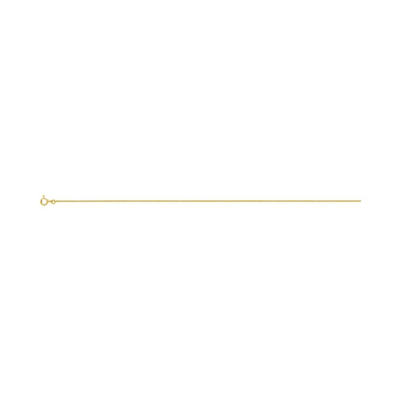 Chaîne gourmette diamantée en or jaune, 60cm