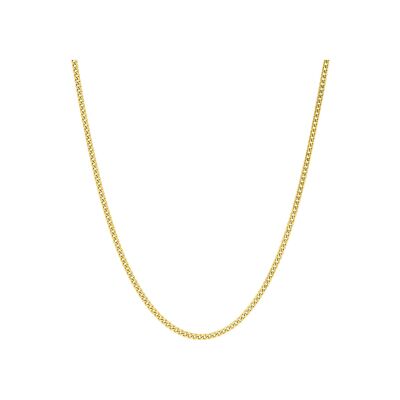 Chaîne maille gourmette diamantée en or jaune