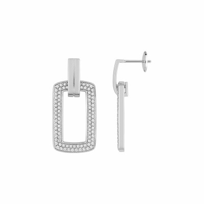 Boucles d'oreilles Guy Laroche en argent et oxyde de zirconium