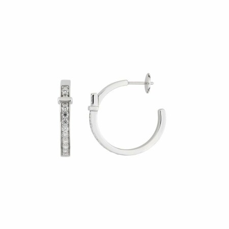 Boucles d'oreilles Guy Laroche en argent et oxyde de zirconium