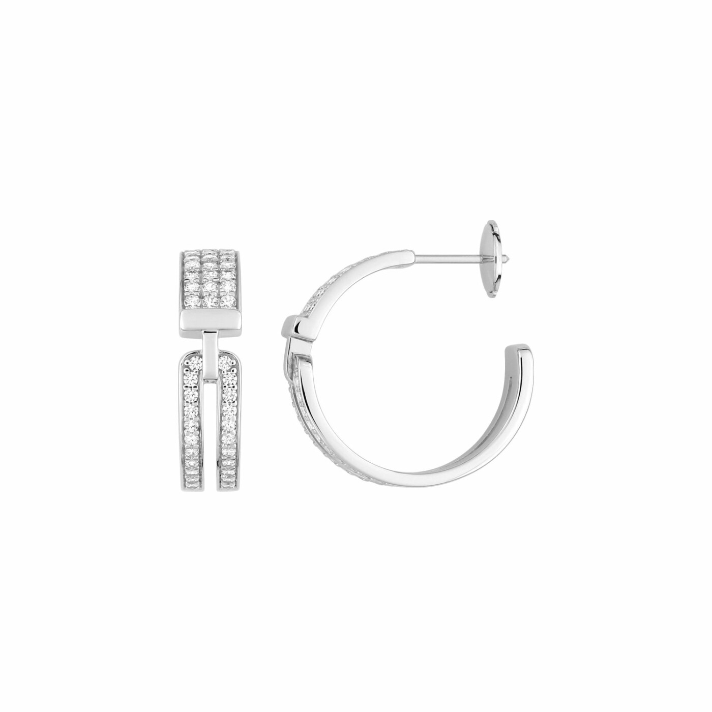 Boucles d'oreilles Guy Laroche en argent et oxyde de zirconium