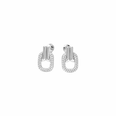 Boucles d'oreilles Guy Laroche en argent et oxydes de zirconium