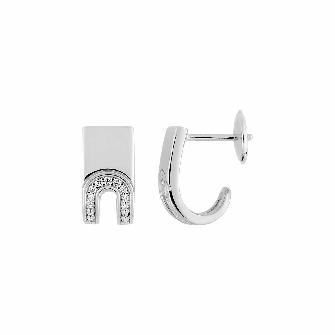 Boucles d'oreilles Guy Laroche en argent et oxydes de zirconium