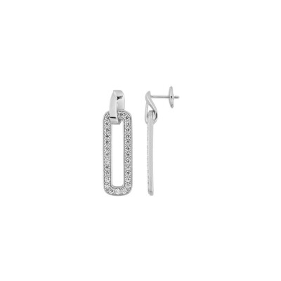 Boucles d'oreilles Guy Laroche en argent et oxydes de zirconium