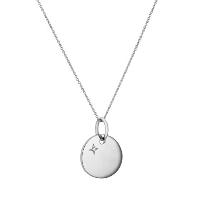 Pendentif Arthus Bertrand Ma Petite Etoile 13 mm en or blanc et diamant