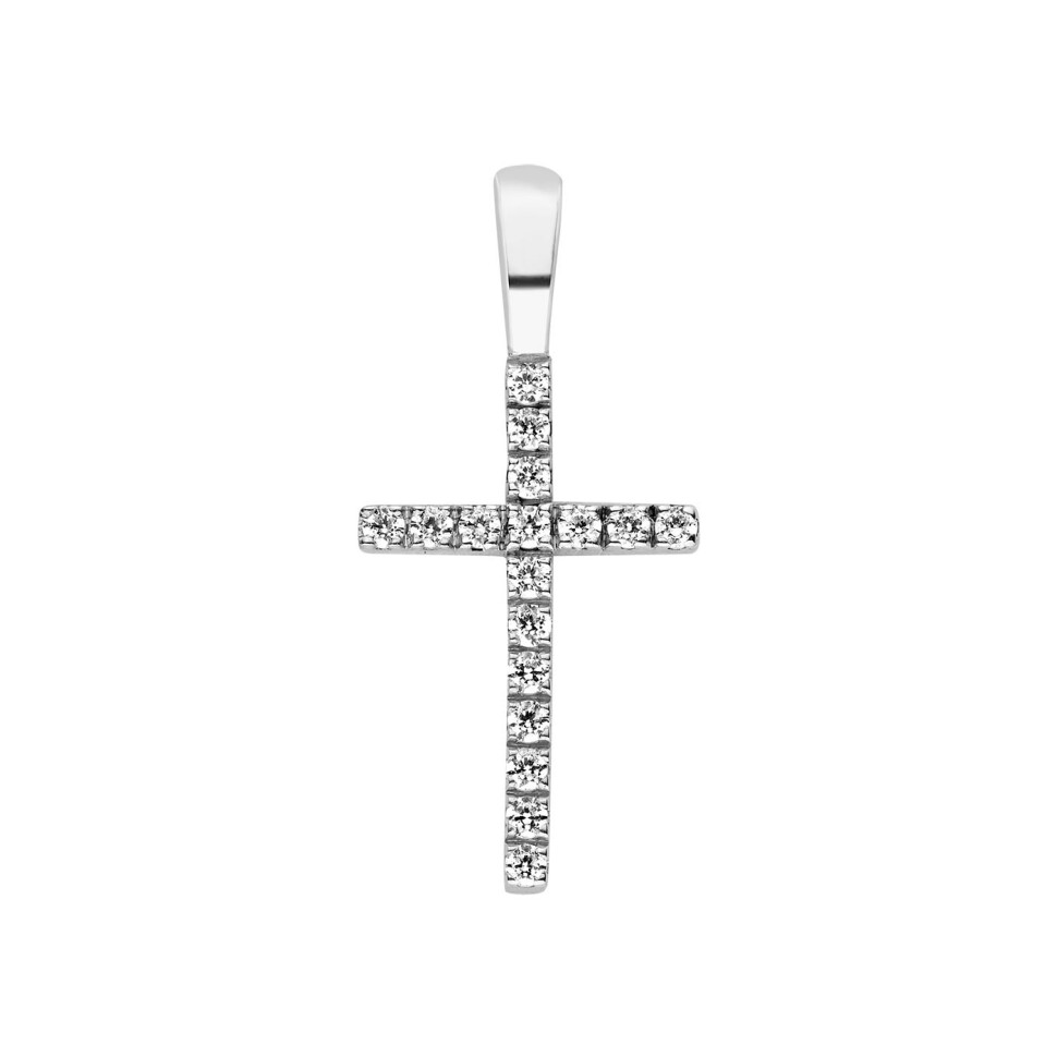 Arthus Bertrand Cross 14mm pendant, white gold, HSI 0.102ct diamonds