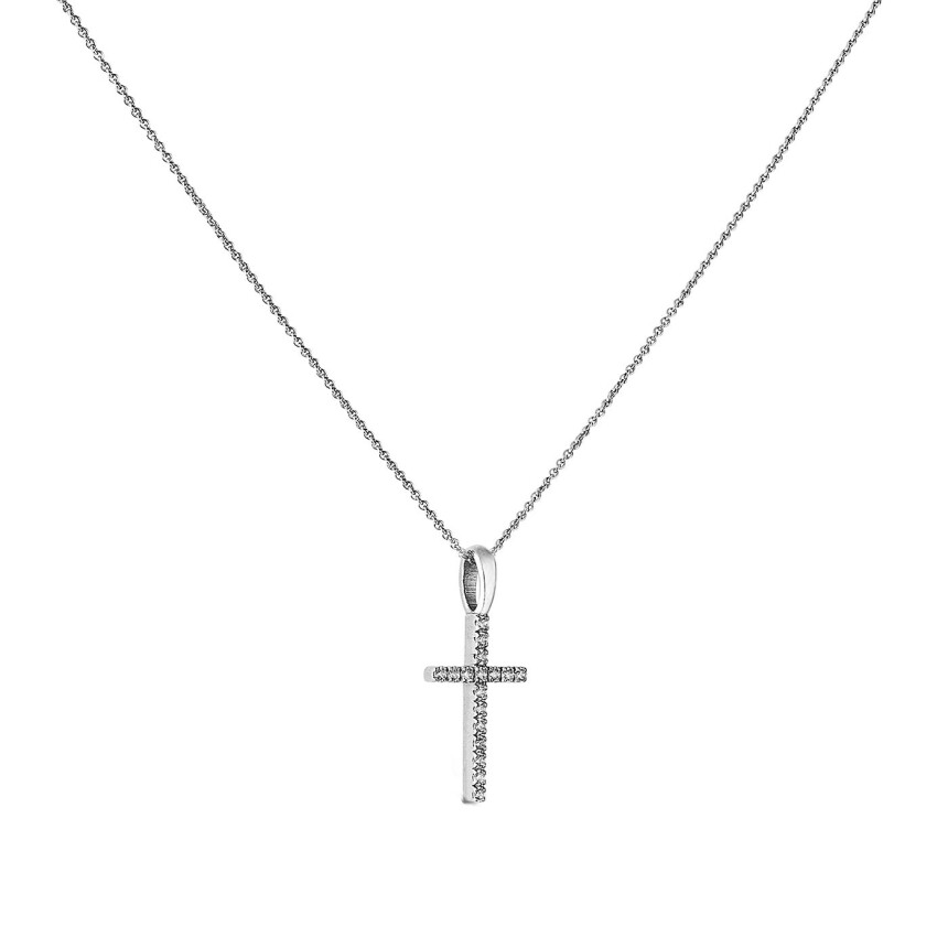 Arthus Bertrand Cross 14mm pendant, white gold, HSI 0.102ct diamonds