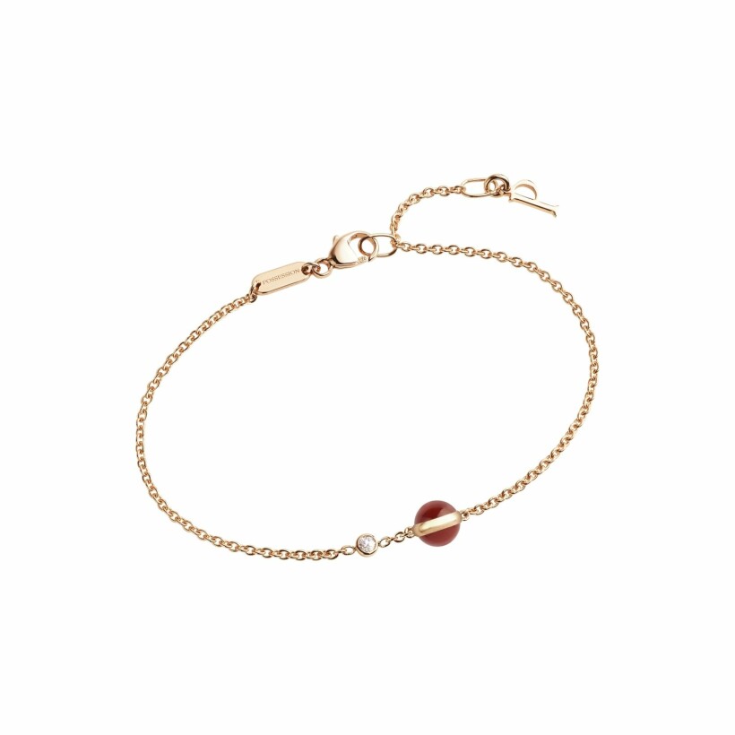Bracelet chaîne Piaget Possession en or rose, cornaline et diamant