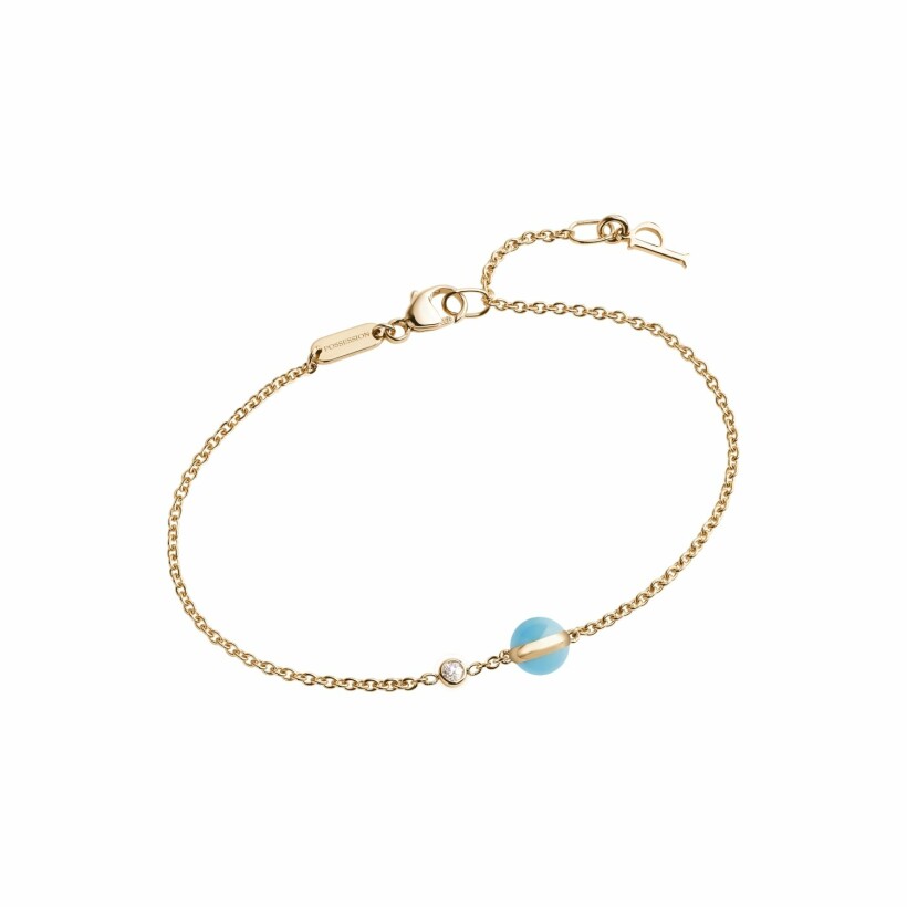 Bracelet chaîne Piaget Possession en or rose, turquoise et diamant