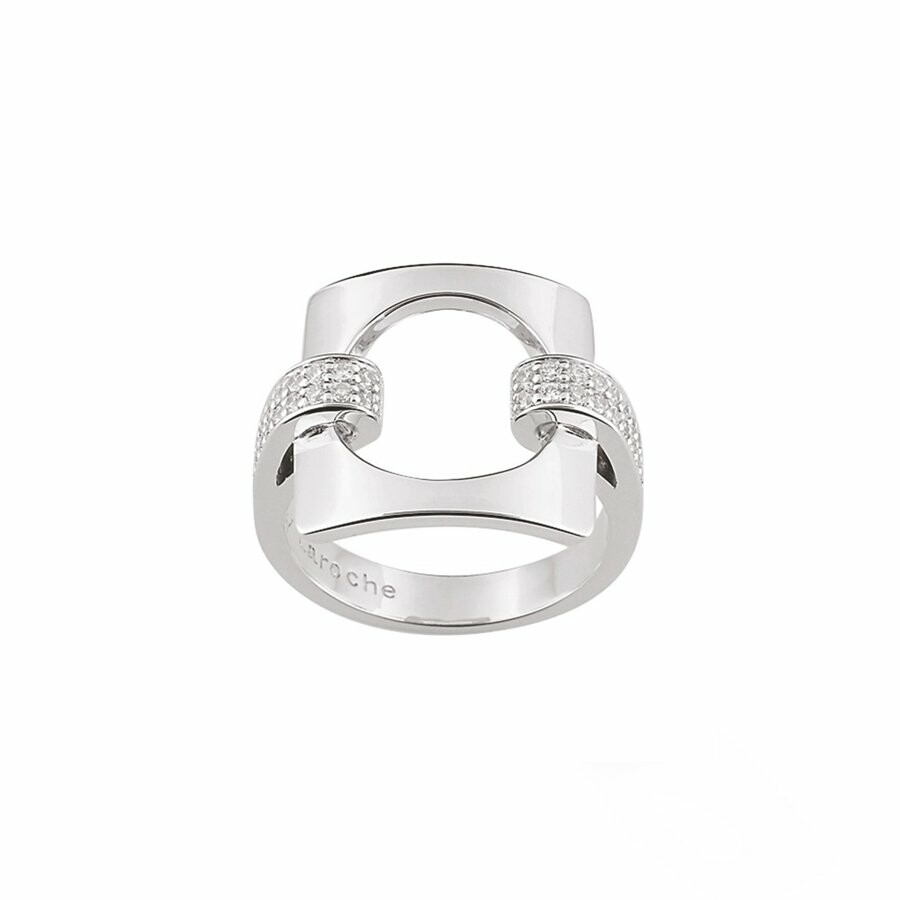 Bague Guy Laroche en argent rhodié et oxydes de zirconium