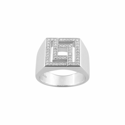 Bague Guy Laroche en argent rhodié et oxydes de zirconium