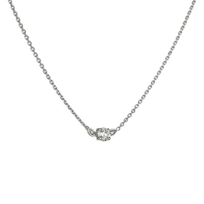 Collier Arthus Bertrand Elisa Centre or blanc, diamant 0.50ct, 42cm