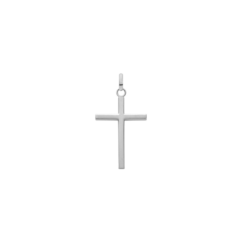 Pendentif croix Arthus Bertrand Grand Modèle en or blanc poli