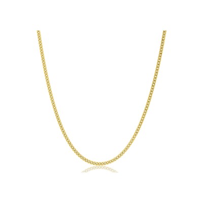 Chaîne maille gourmette diamantée en or jaune, taille 40cm