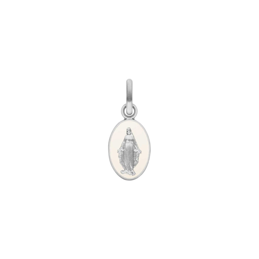 Arthus Bertrand miraculous virgin medal, white gold, ivory lacquer