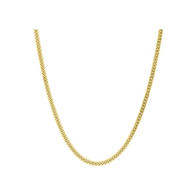 Chaîne maille gourmette lapidée en or jaune