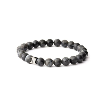 Bracelet Gemini Classics en acier et larvikite