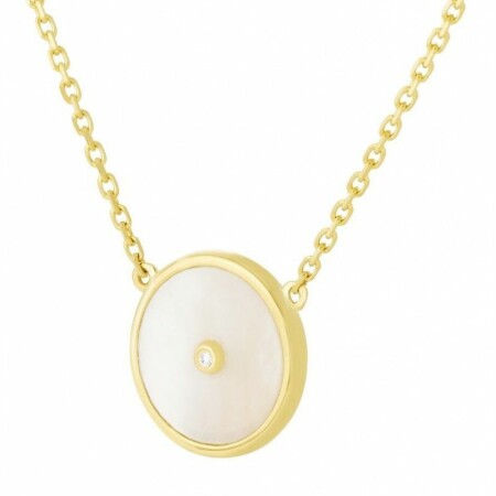 Collier Adriana Karembeu Sniper en or jaune, nacre et diamant