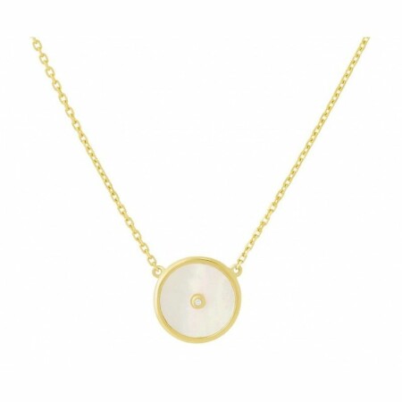 Collier Adriana Karembeu Sniper en or jaune, nacre et diamant