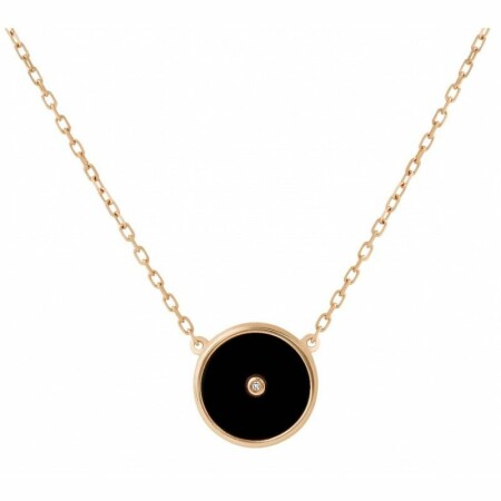 Collier Adriana Karembeu Sniper en or rose, onyx noir et diamant