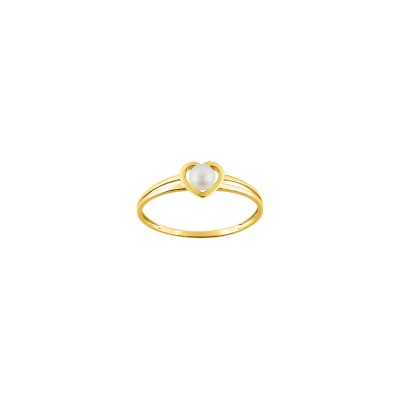 Bague en or jaune et perle de culture