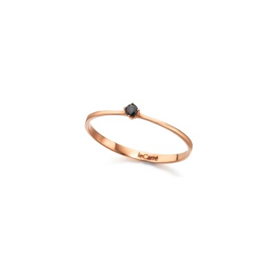 Bague LECARRÉ en or rose et diamants noirs