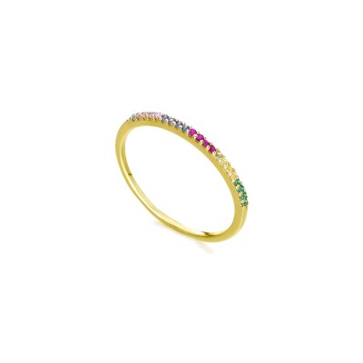 Bague LECARRÉ en or jaune et topazes multicolores