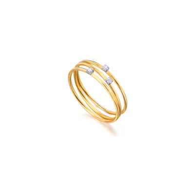 Bague LECARRÉ en or jaune et diamants