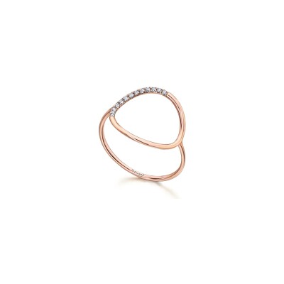 Bague LECARRÉ en or rose et diamants