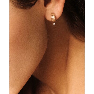 Mono boucle d'oreille Pascale Monvoisin Gaby N°1 en or jaune 9 carats et diamant