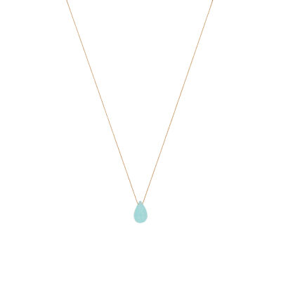 Collier Une A Une Goutte en laiton et calcédoine