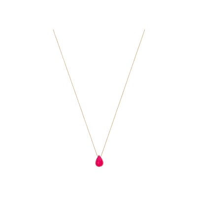 Collier Une A Une Goutte en laiton doré et agate