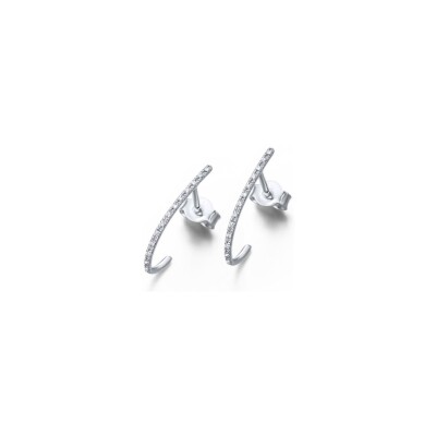 Boucles d'oreilles LECARRÉ en or blanc et diamants