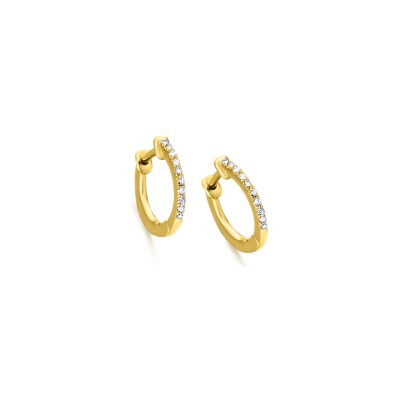 Boucles d'oreilles LECARRÉ en or jaune et diamants