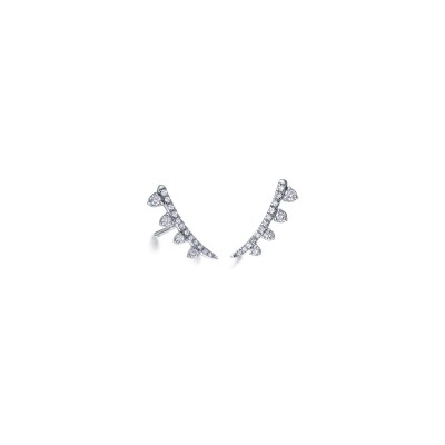 Boucles d'oreilles LECARRÉ en or blanc et diamants