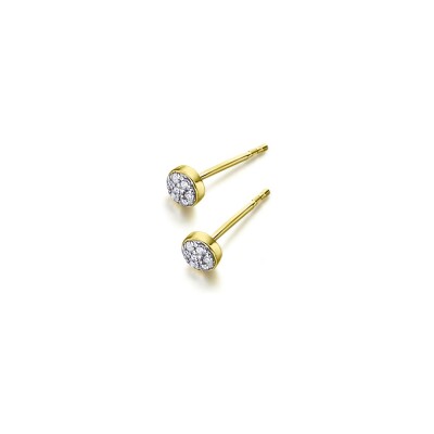 Boucles d'oreilles LECARRÉ en or jaune et diamants