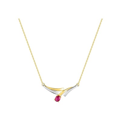 Collier en or jaune et rubis