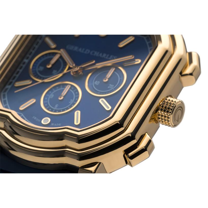 Montre Gerald Charles Maestro 3.0 Chronograph in Rose Gold and Royal Blue