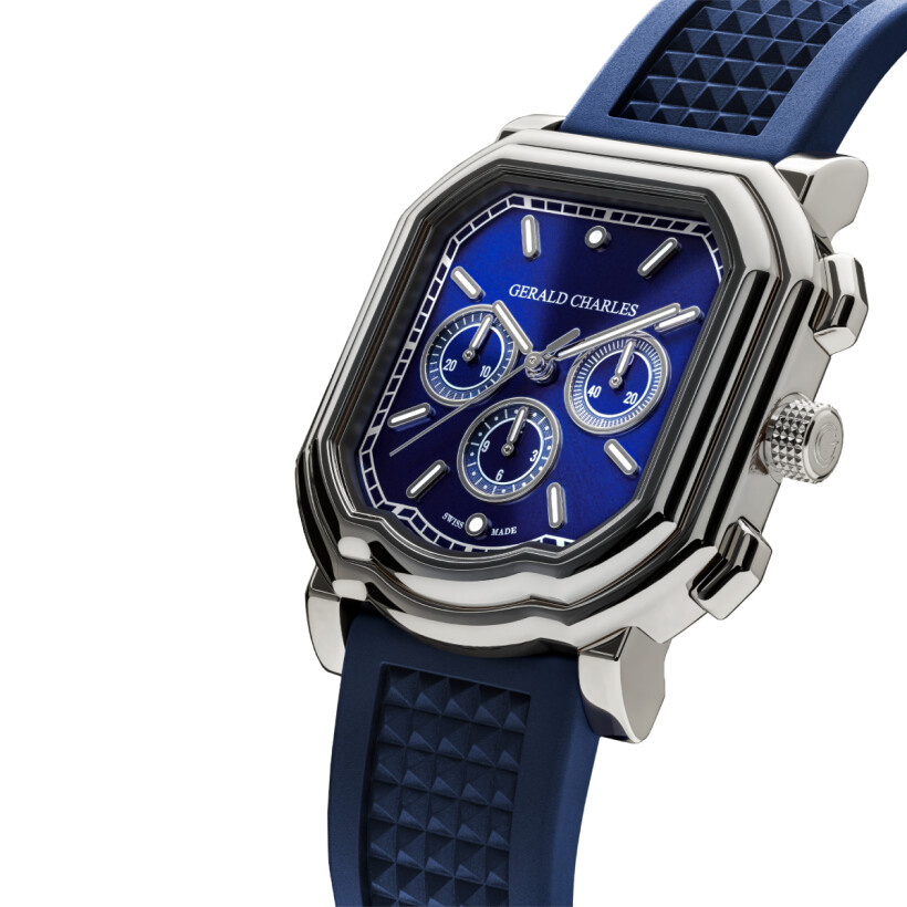 Montre Gerald Charles Maestro 3.0 Chronograph in Titanium and Royal Blue