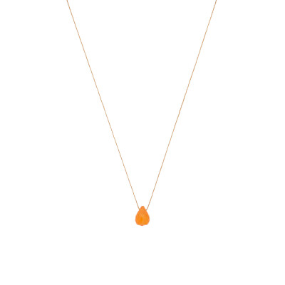 Collier Une A Une Goutte en laiton et cornaline