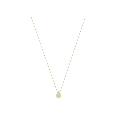 Collier Une A Une Goutte en laiton doré et calcédoine