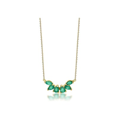 Collier LECARRÉ en or jaune et émeraude