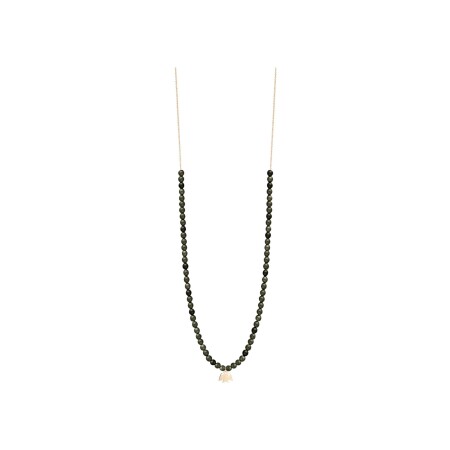 GINETTE NY GEORGIA necklace, rose gold and obsidians