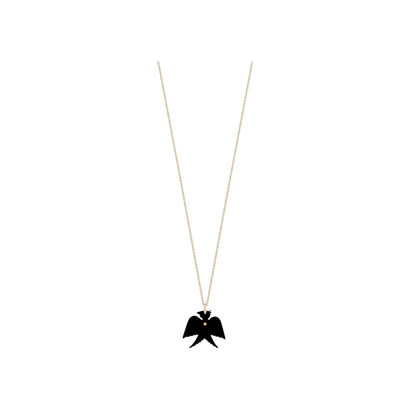 GINETTE NY GEORGIA necklace, rose gold and onyx