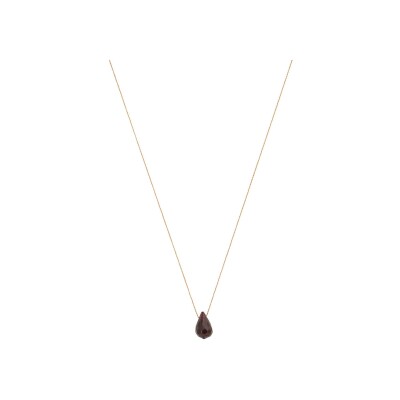 Collier Une A Une Goutte en laiton doré et grenat